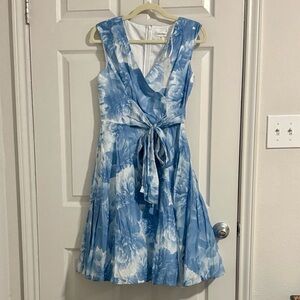Calvin Klein Blue and White Floral Tea Dress